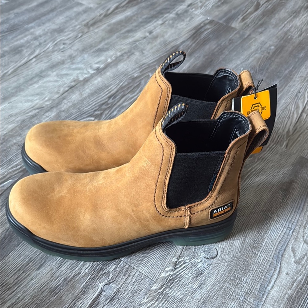 Ariat Tan and Black Chelsea Boots with Suede Finish